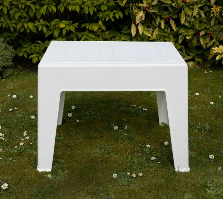 Garden Plastic Coffee Table Sun Lounger Deck Chair Bistro Outdoor Side