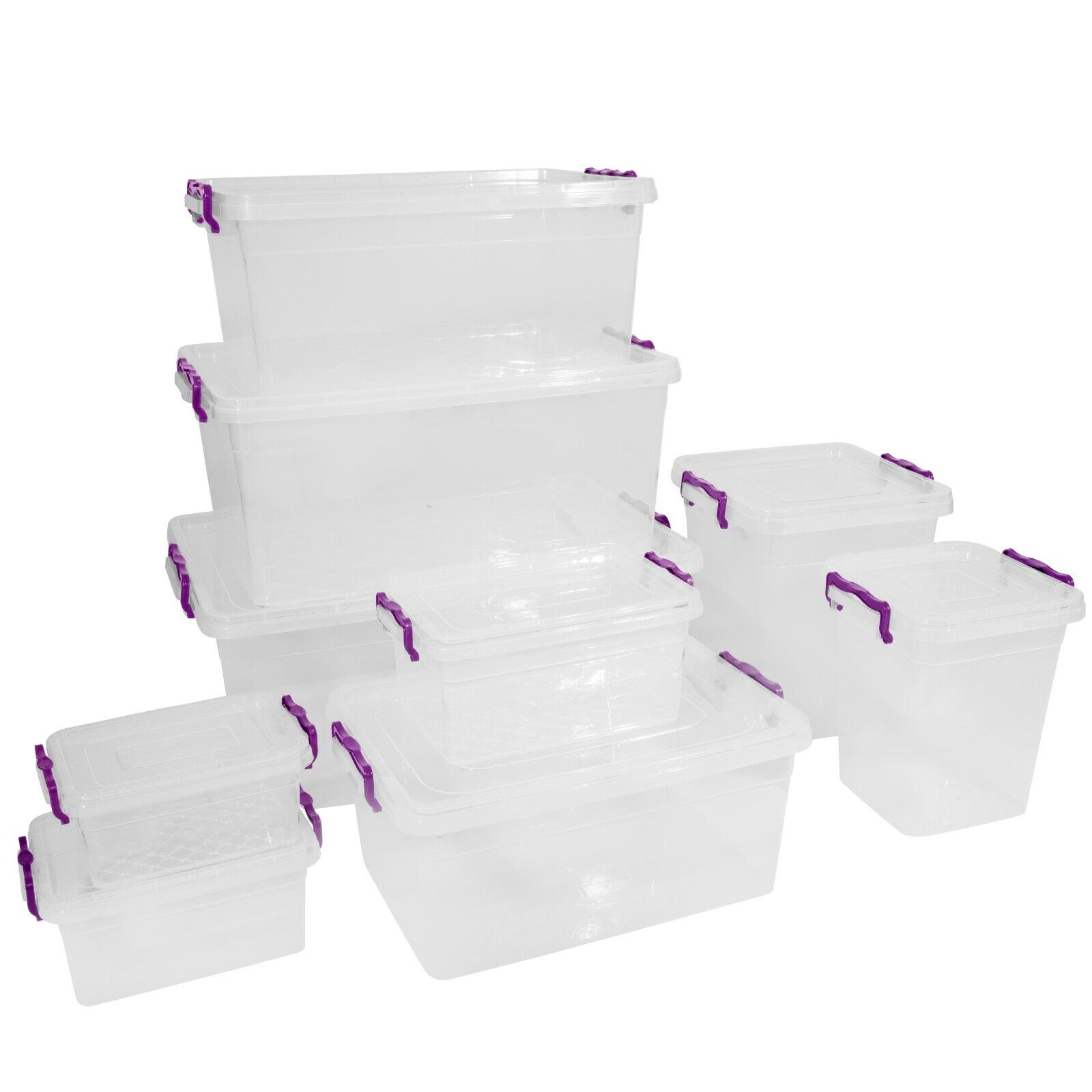 Plastic Storage Box Boxes Lid Handles Food Container Home Kitchen Office  Box UK