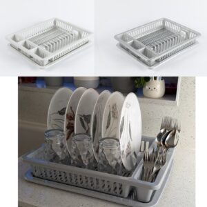 Plastic Dish Drainer Rack Tray Cutlery Plate Cup Holder