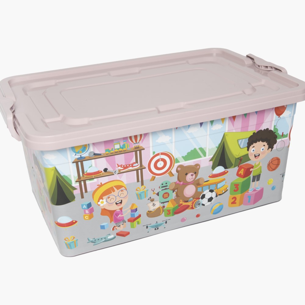 Plastic Toy Box Stackable Storage Box Lockable Lid OMS Home Store