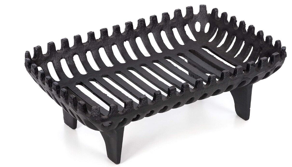 18'' Fire Log Basket Fireside Cast Iron Fireplace Open Log Coal Grate Burner OMS Home Store