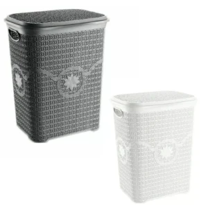 Large Plastic Laundry Basket Clothes Washing Bin Hamper Storage Organiser 65L