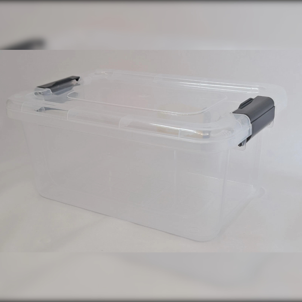 2x Plastic Storage Boxes Lid Handles Food Container Home Kitchen Office Box Sets - Image 2