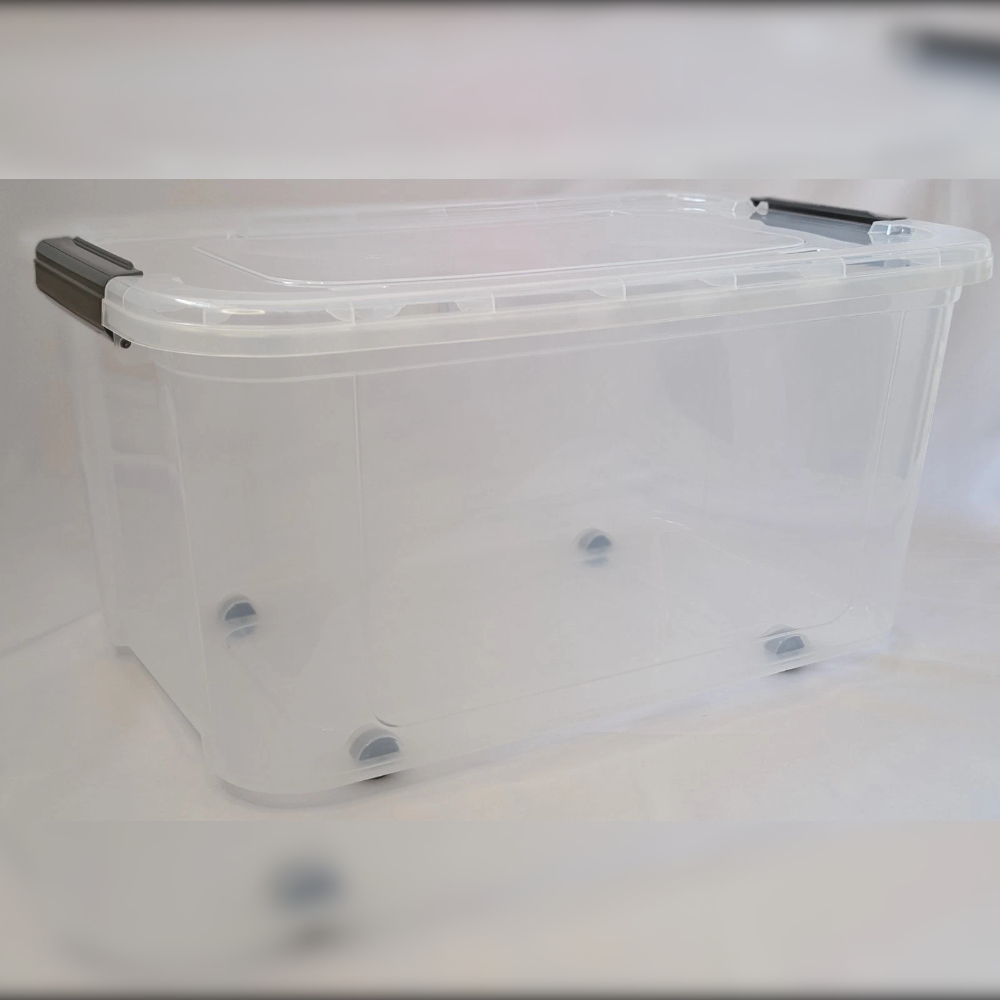 2x Plastic Storage Boxes Lid Handles Food Container Home Kitchen Office Box Sets - Image 9