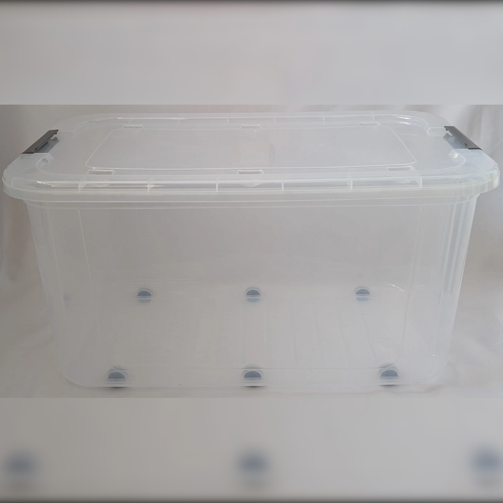 2x Plastic Storage Boxes Lid Handles Food Container Home Kitchen Office Box Sets - Image 10