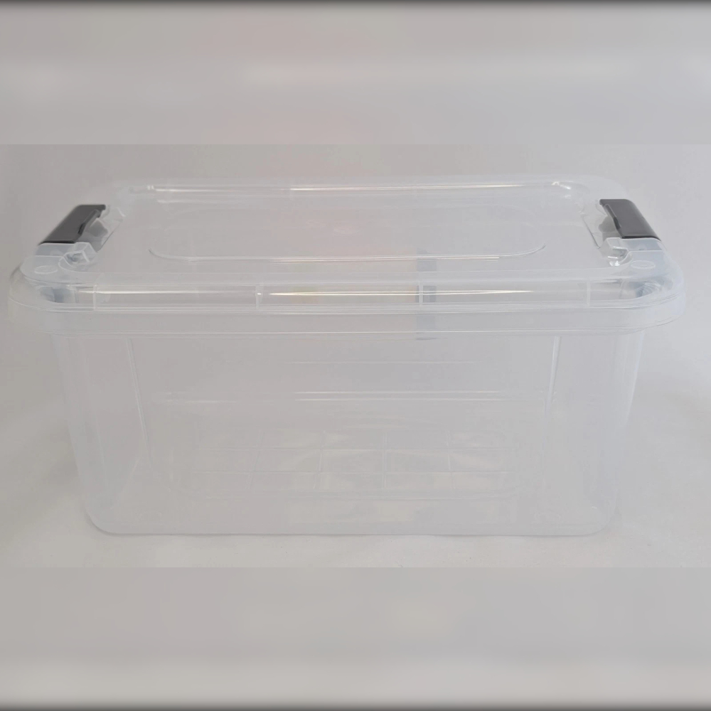 2x Plastic Storage Boxes Lid Handles Food Container Home Kitchen Office Box Sets - Image 3