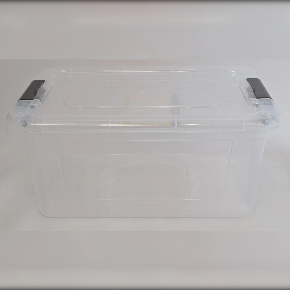 2x Plastic Storage Boxes Lid Handles Food Container Home Kitchen Office Box Sets - Image 4