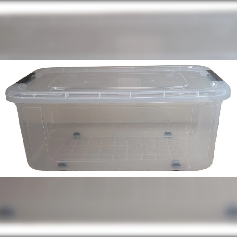 2x Plastic Storage Boxes Lid Handles Food Container Home Kitchen Office Box Sets - Image 8