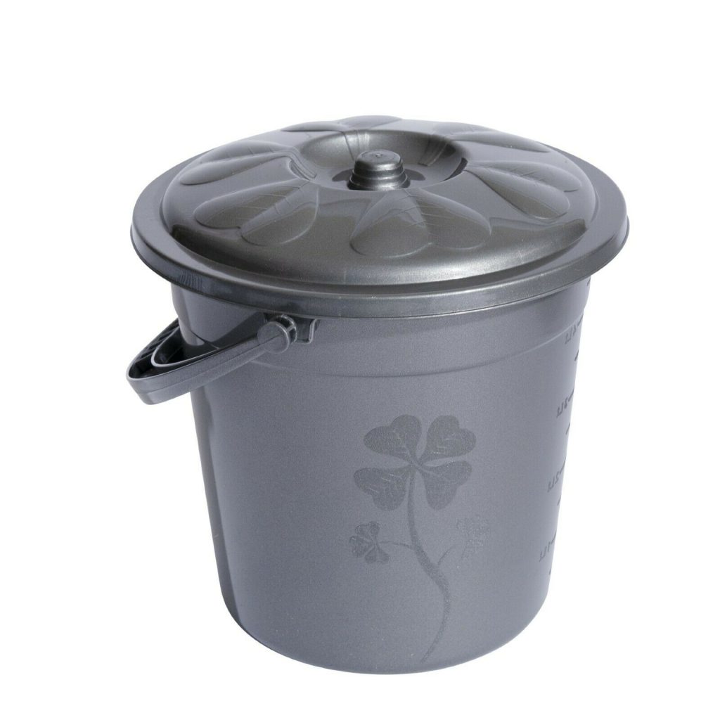 Plastic Bucket with Lid Handle Storage Bucket Bin Container Measures