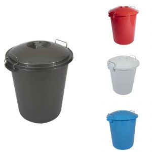 L Dustbin Clip Lid Bin Pet Food Container Garden Kitchen Waste Rubbish Bin