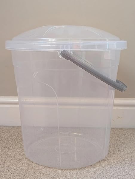 2 x 10L Plastic Bucket with Lid Handle Small Large Storage Bucket Bin Container Measures - Image 3