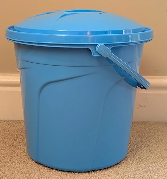 2 x 10L Plastic Bucket with Lid Handle Small Large Storage Bucket Bin Container Measures - Image 6