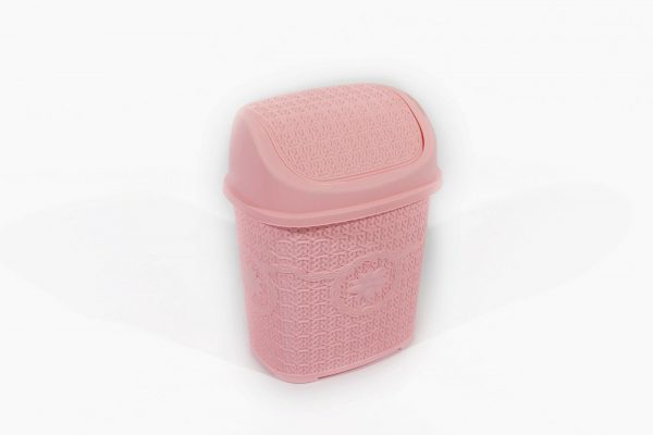 Plastic Dustbin Kitchen Office Bathroom Waste Bin Rubbish Paper Pink Desk Bin
