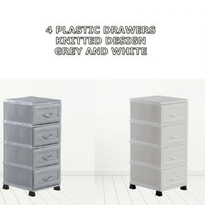 Tier Plastic Drawers Storage Unit Home Bathroom Chest Drawer Knitted Rattan