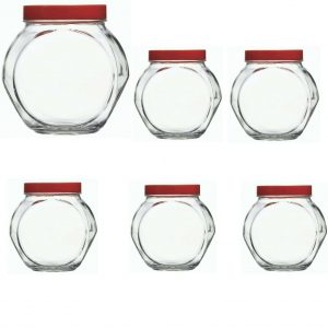 L Large Glass Cookie Sweet Jar Air Tight Lid Food Storage Glass Biscuit Jar