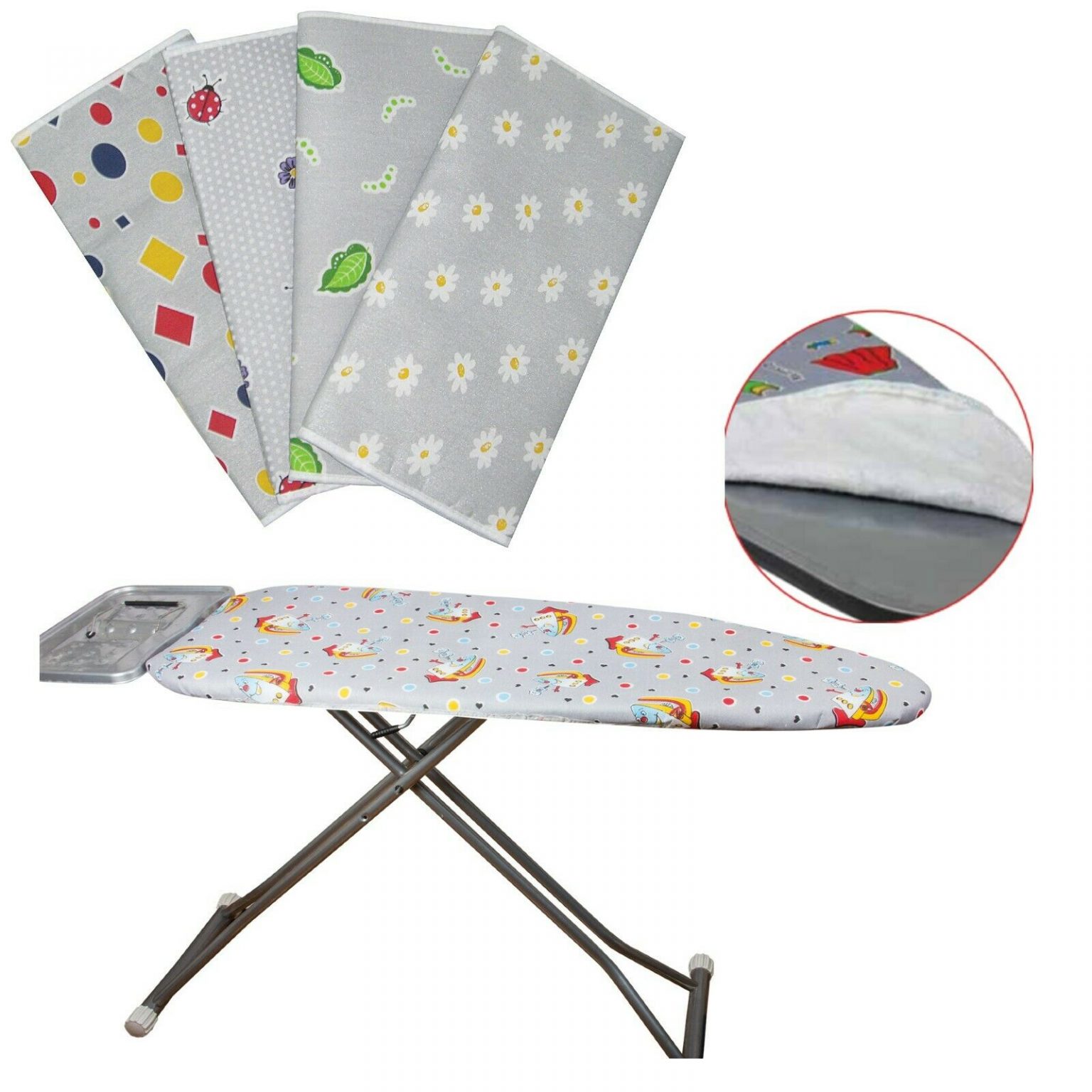 Large Ironing Board Cover Easy Multi Fit Universal Washable 52cm x