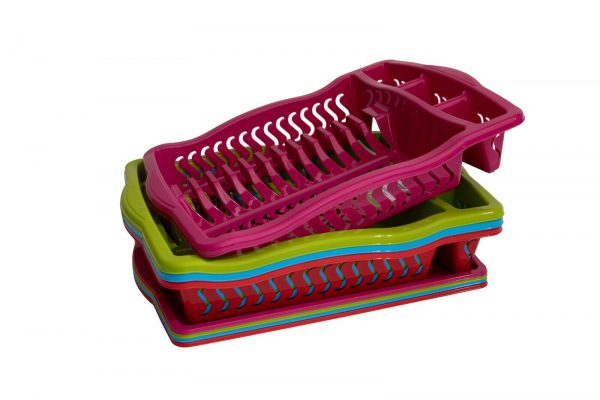Plastic Dish Drainer Rack Tray Cutlery Plate Cup Holder Sink Washing Up Bowl