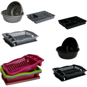 Plastic Dish Drainer Rack Tray Cutlery Plate Cup Holder Sink Washing Up Bowl