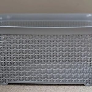 Large Plastic Laundry Bin Clothes Washing Basket Hamper White Grey