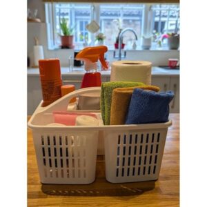 OMS Home Store Plastic Cleaning Kitchen Caddy Bathroom Storage Holder Handle Carrier Basket