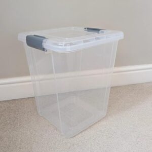 Plastic Storage Box with Lid Deep Home Kitchen Office Pet Food Box Container