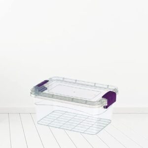 Set of 2 Plastic Storage Box Container Home Office Lockable Lid Stackable Box (3.5L)